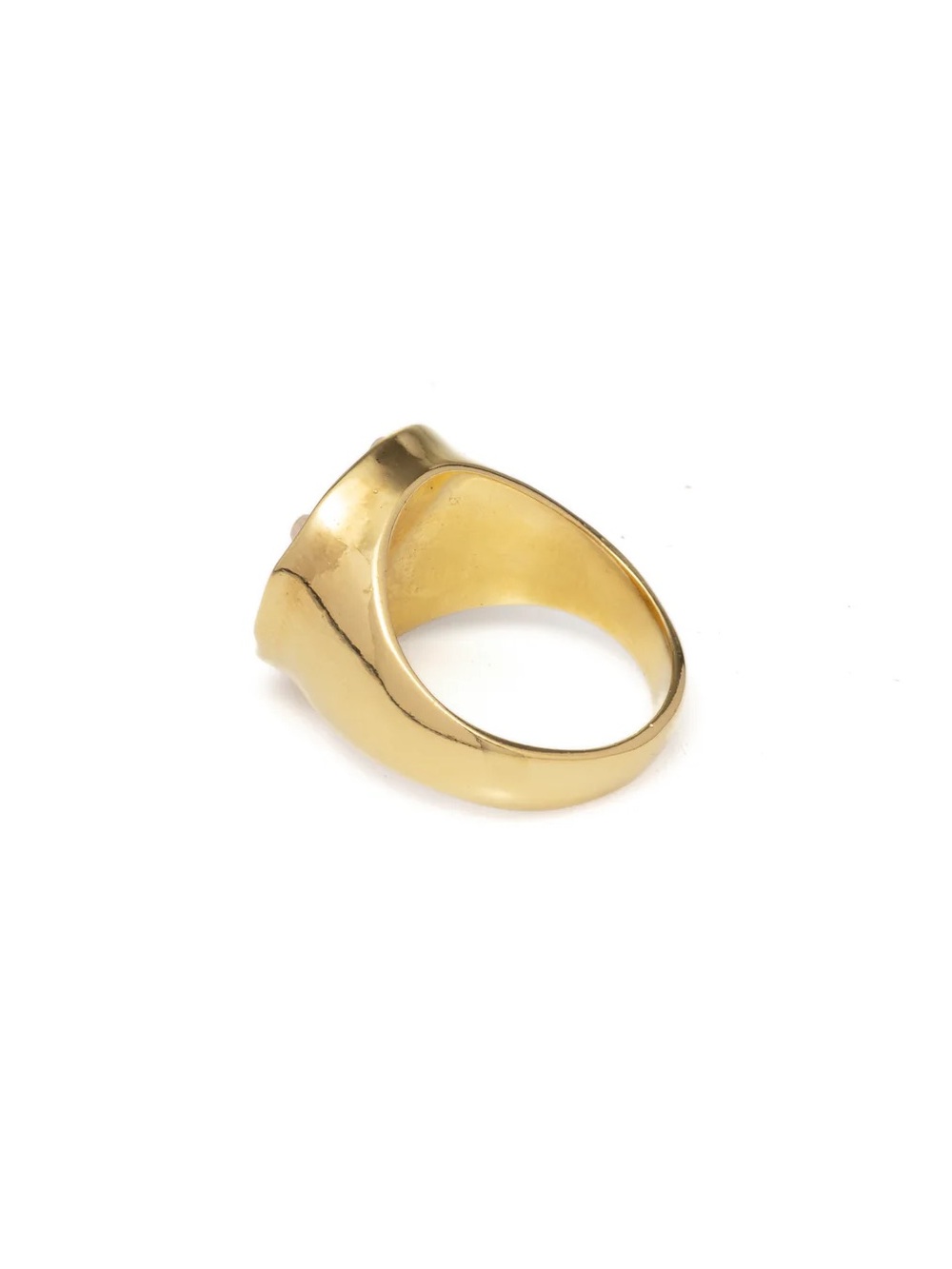 Rose Quartz Signet Ring 24k Gold Plated NWOT - Picture 6 of 8